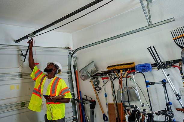 Professional Garage Door Panel Replacement technician working in Mills River, NC